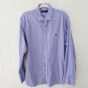 Polo Ralph Lauren Checks Poplin Cotton Dress Shirt Preppy Contemporary sz:XL